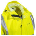 Unisex High Visibility Waterproof Hooded Rain Jacket